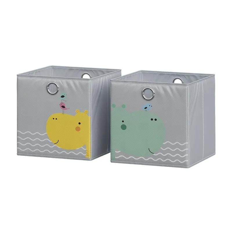 Skládací box Grey (medvěd a hroch) 30 x 30 cm (motiv medvěda a hrocha) Vicco Novinka