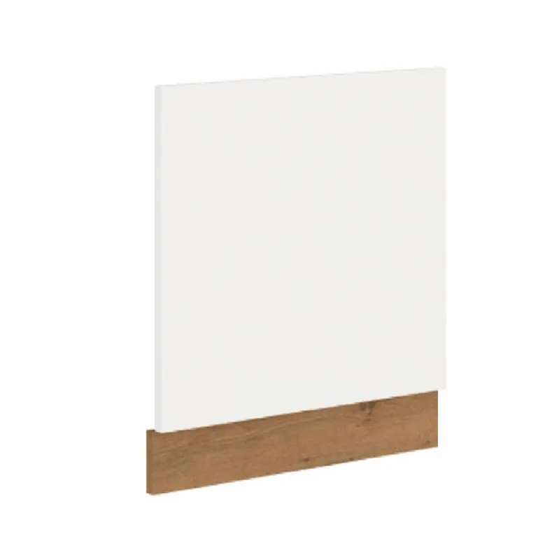 Dvířka na vestavnou myčku nádobí, dub lancelot / bílá extra vysoký lesk HG, VEGA ZM 570x596 Originální