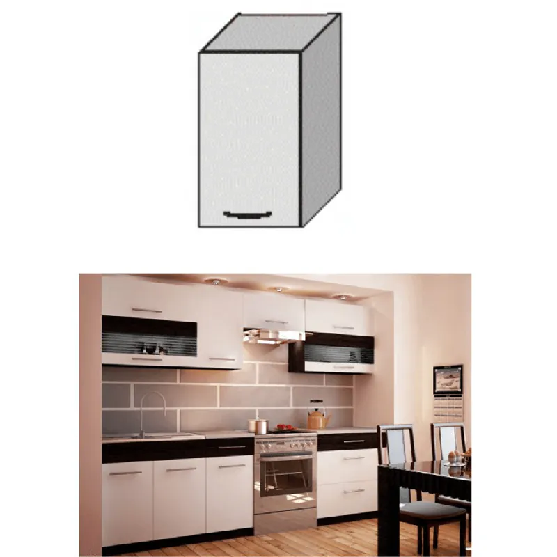 Kup Teď Horní rohová skříňka, bílá / wenge, JURA NEW B G-40