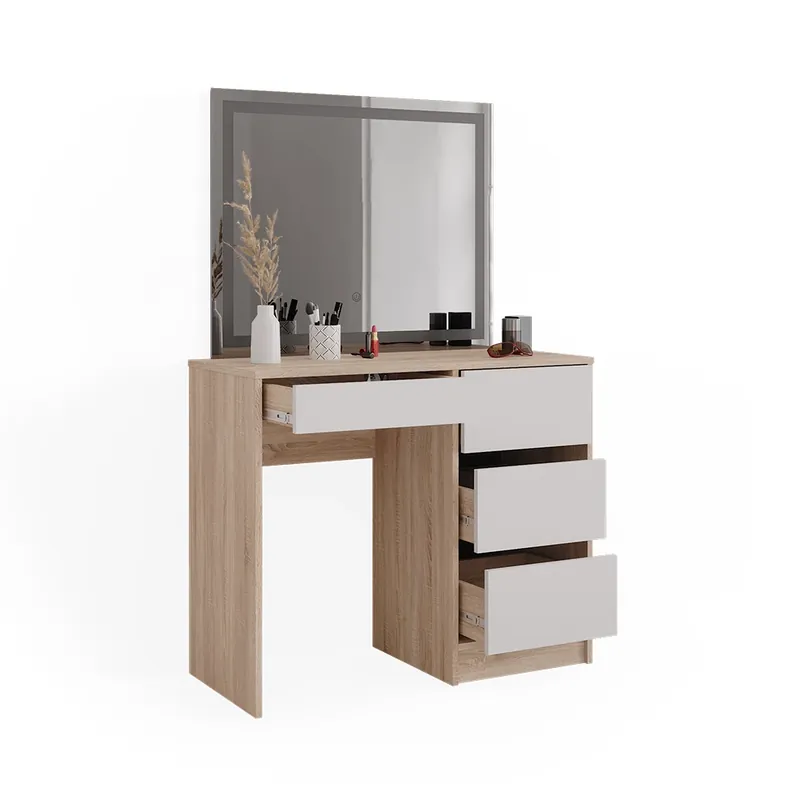 Autentický Toaletní stolek Sherry Sonoma 90 cm se zrcadlem LED Vicco