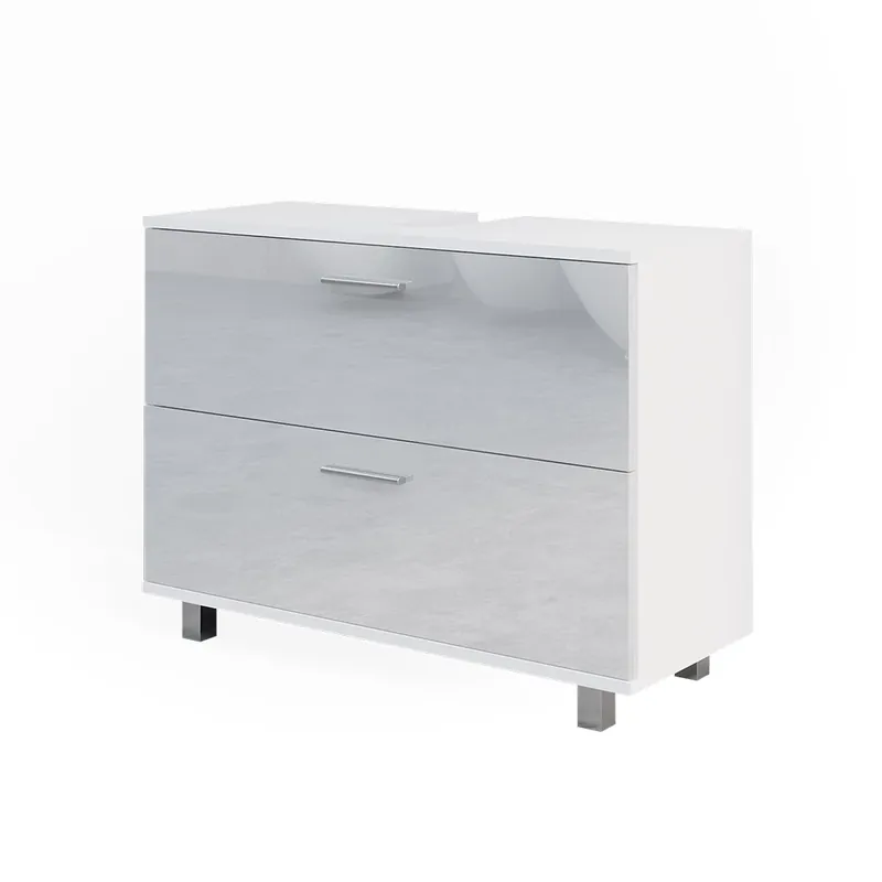 Nakupujte Hned Dolní skříňka pod dřez Ilias Bílá vysoký lesk 80 x 60.8 cm Vicco