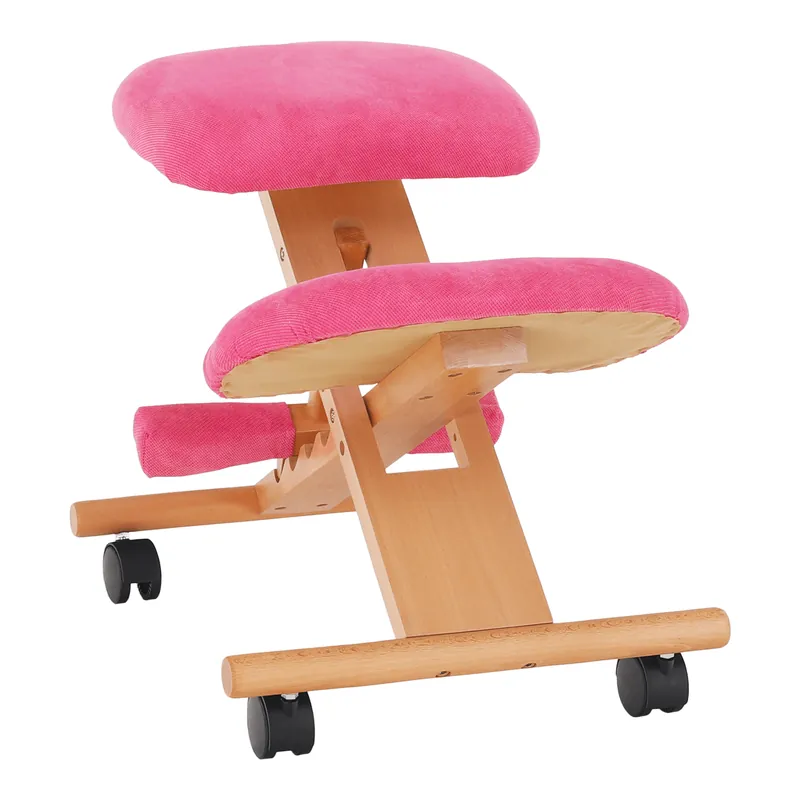Ergonomická klekačka, růžová / buk, GROCO Vysoce Kvalitní