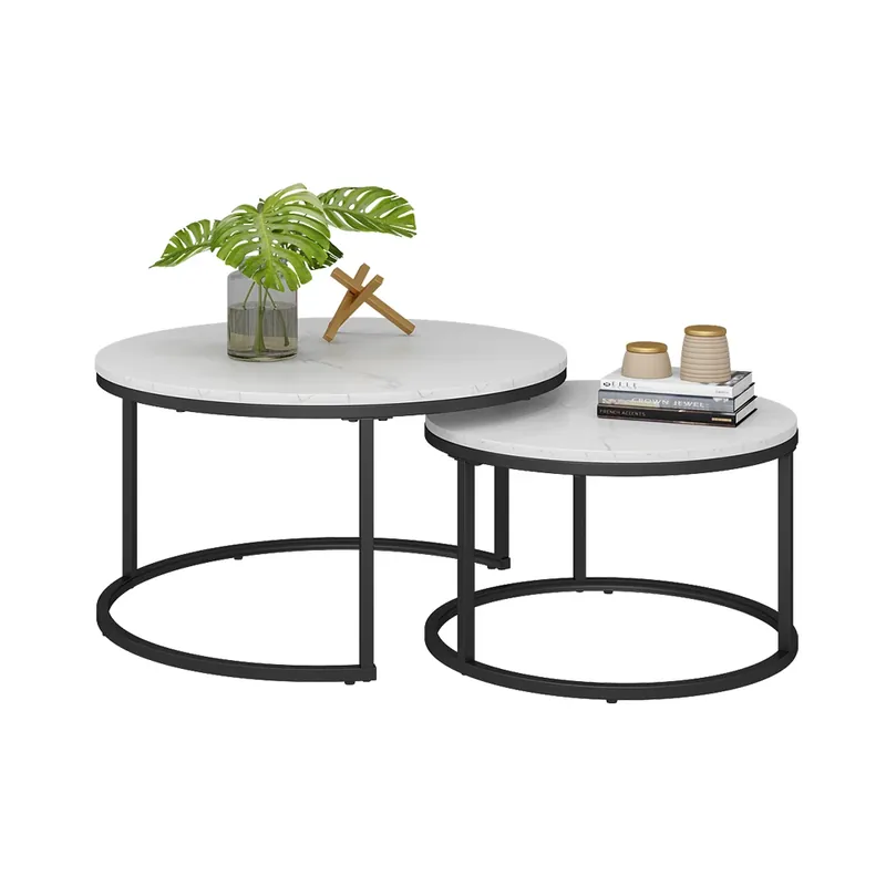 Stoleček kávový stolík Montreal Bílá 77 x 40 cm 2 díly Vicco Rychlé Dodání