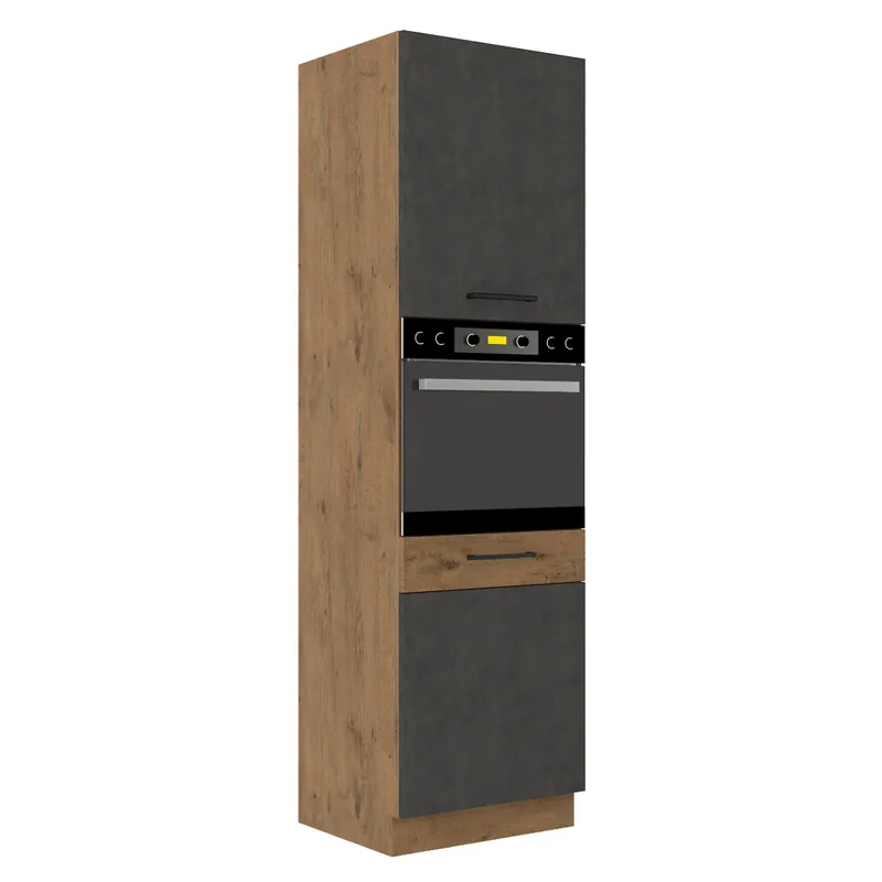 Nejprodávanější Vysoká skříňka, dub lancelot / šedá matná, VEGA 60 DP-210 2F