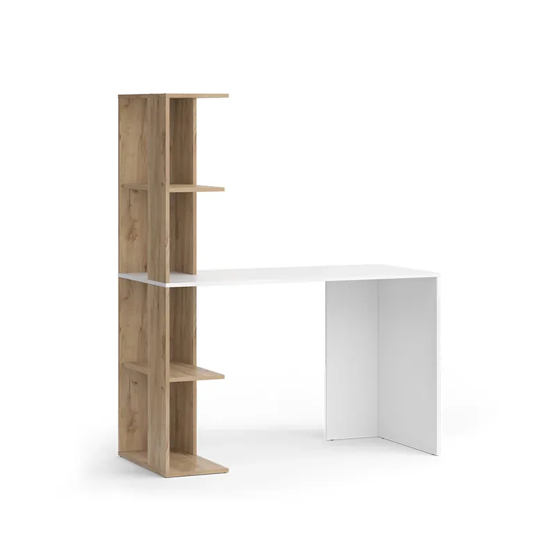 Víkendová Akce Psací stůl Tower Bílá/Sonoma 122.2 x 55.2 cm se 4 přihrádkami Vicco