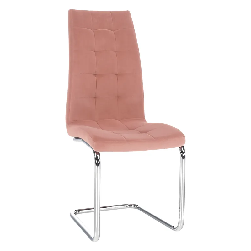 Akční Nabídka Jídelní židle, růžová Velvet látka / chrom, SALOMA NEW