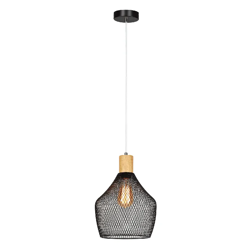 Visící lampa, černá/přírodní, KOLEN Akční Nabídka