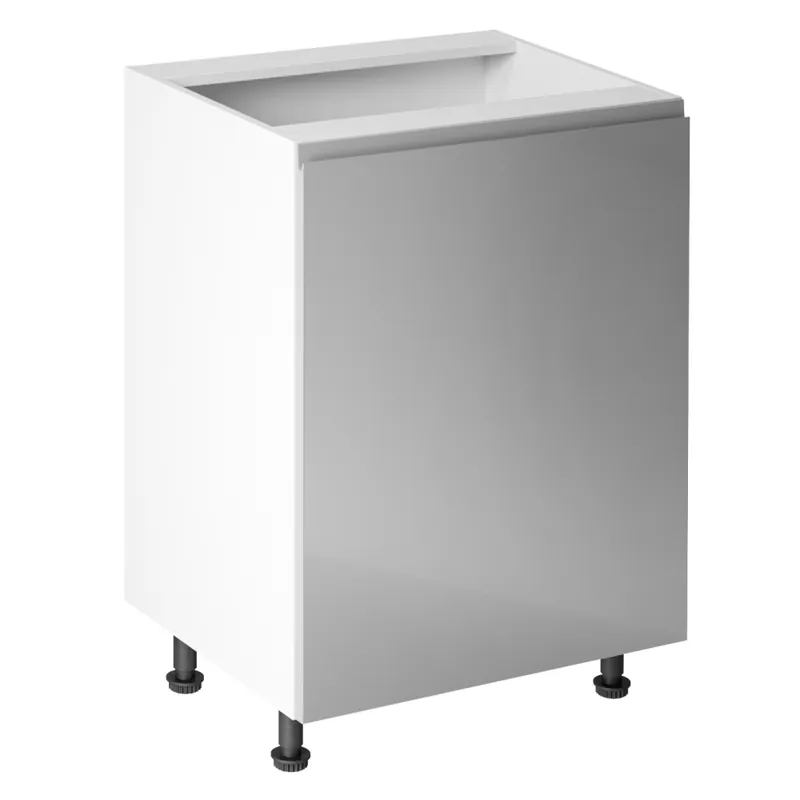 Spodní skříňka, bílá / šedá extra vysoký lesk, pravá, AURORA D601F Ověřený