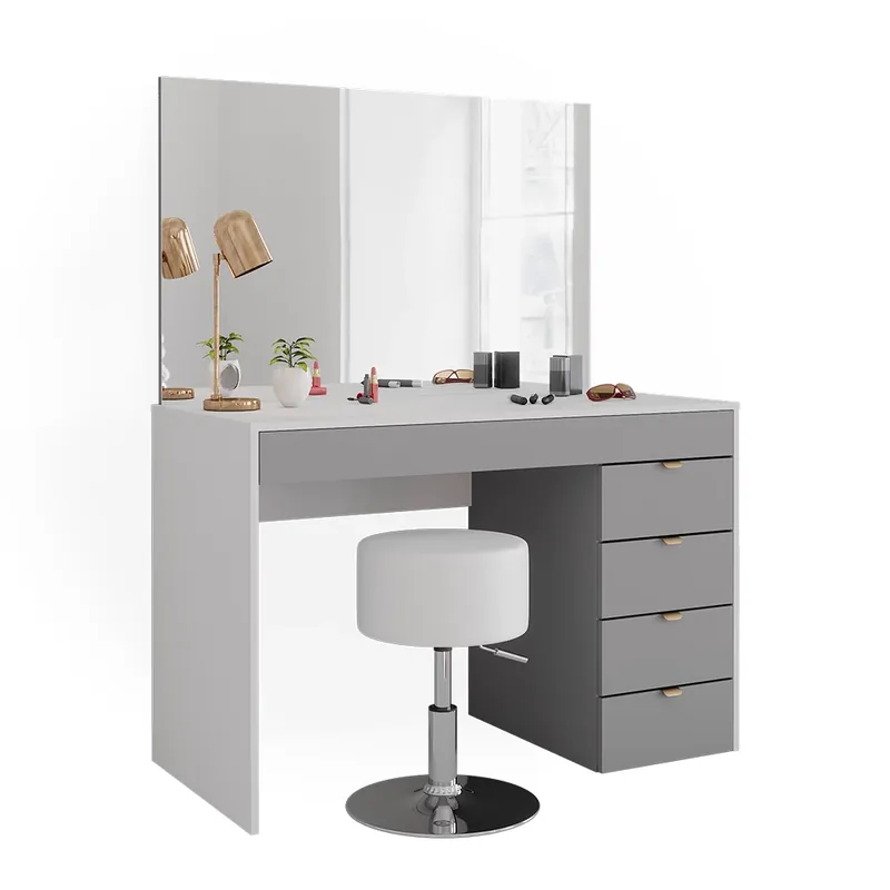 Toaletní stolek Elise Bílá/šedá/šedá 115 cm s taburetem Vicco Aktuální