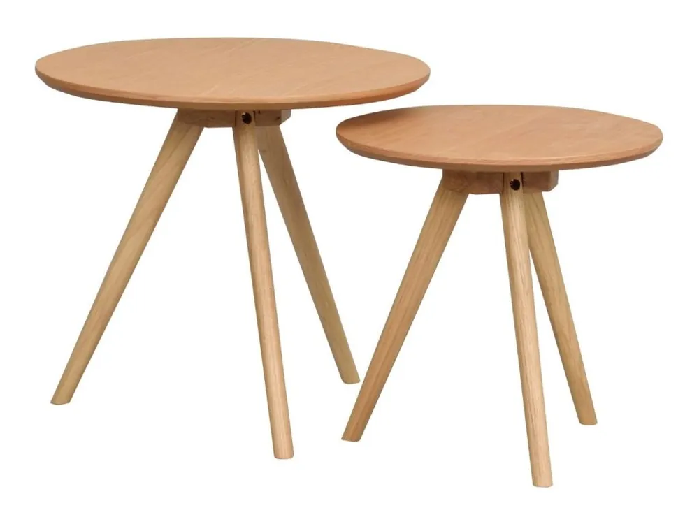 Set dvou dubových odkládacích stolků ROWICO YUMI 50/40 cm Must-Have