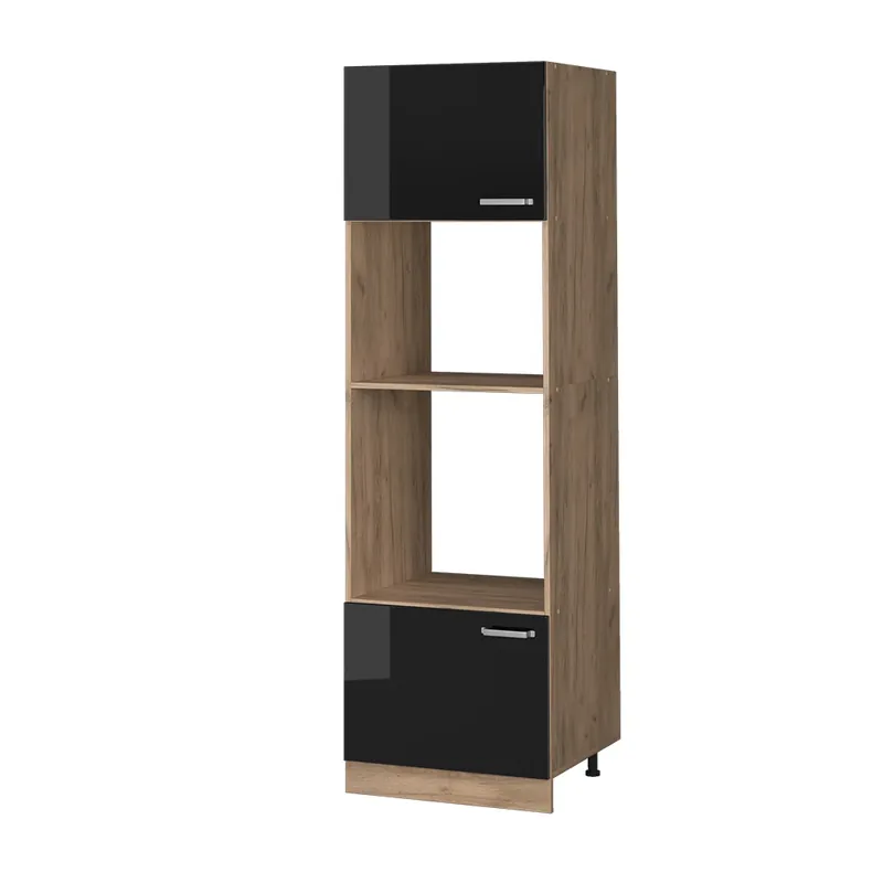 Skříňka na mikrovlnnou troubu R-Line Černý vysoký lesk 60 cm Vicco Akční Cena