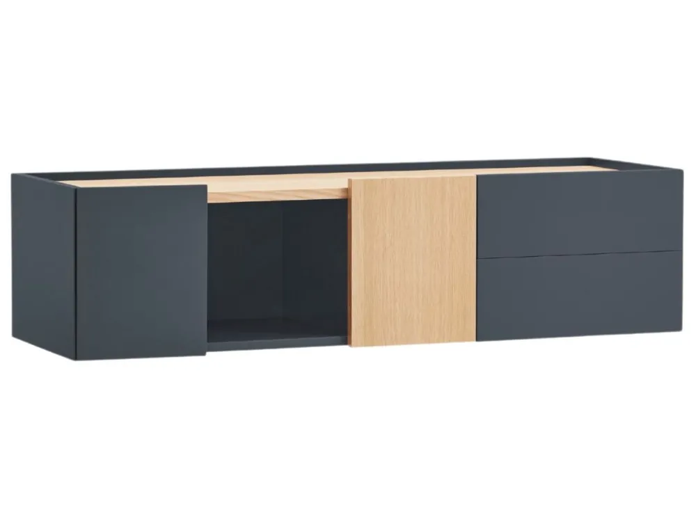 Super Cena Antracitově šedá dubová komoda Teulat Otto 110 x 35 cm