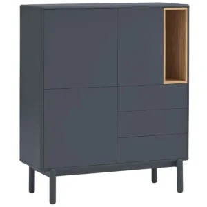 Vrácení Zdarma Antracitově šedá lakovaná komoda Teulat Corvo 100 x 40 cm