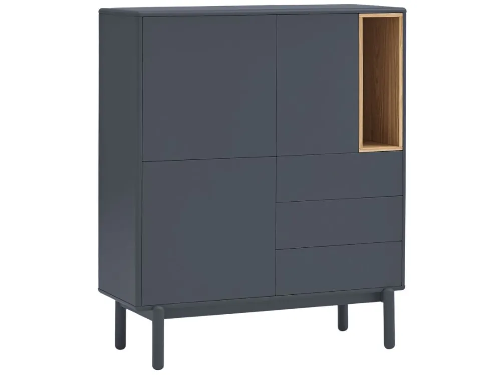 Vrácení Zdarma Antracitově šedá lakovaná komoda Teulat Corvo 100 x 40 cm
