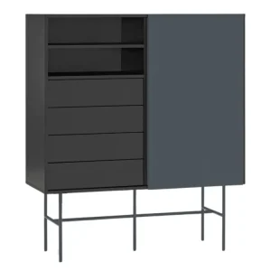Antracitově šedá lakovaná komoda Teulat Nube 120 x 45 cm Výhodná Nabídka