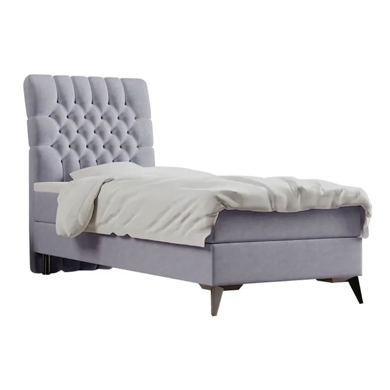 Cenový Hit Boxspring postel, jednolůžko, šedá, 90x200, levá, BARY