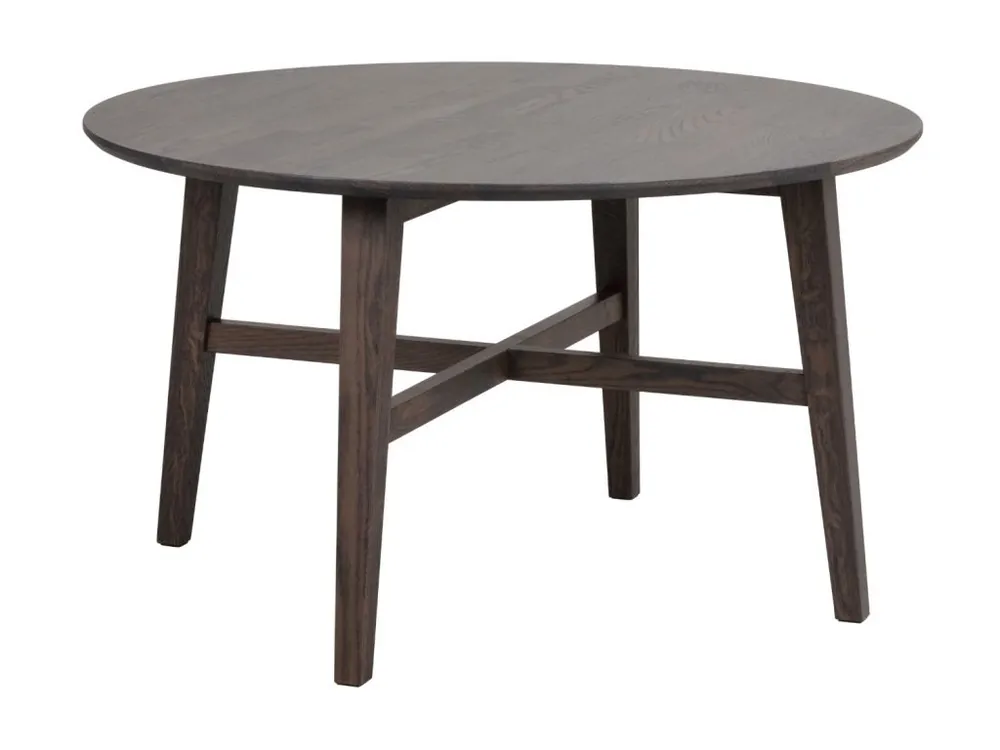 Tmavě hnědý dubový konferenční stolek FILIPPA ⌀ 90 cm Top Prodej