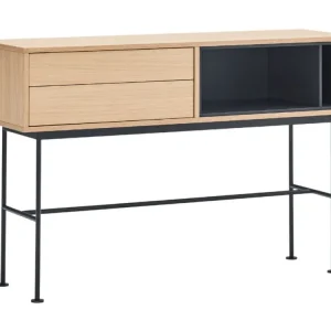 Antracitově šedý dubový toaletní stolek Teulat Yoko 120 x 35 cm Nízká Cena