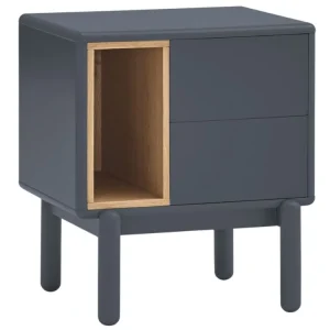 Antracitově šedý lakovaný noční stolek Teulat Corvo 48 x 35 cm Pouze Dnes