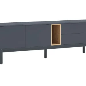 Antracitově šedý lakovaný TV stolek Teulat Corvo 180 x 40 cm Poslední Šance