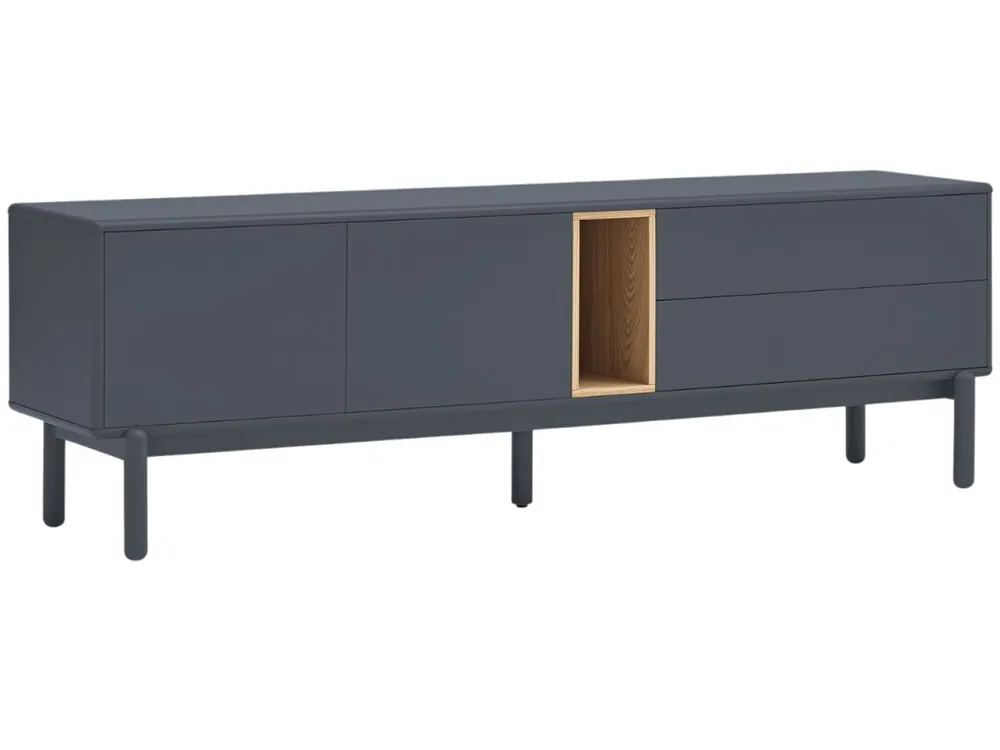 Antracitově šedý lakovaný TV stolek Teulat Corvo 180 x 40 cm Poslední Šance