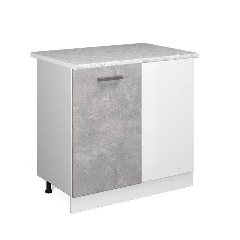 Univerzální rohová skříň R-Line Beton 86 cm s dvířky, s pracovní deskou Vicco Originální