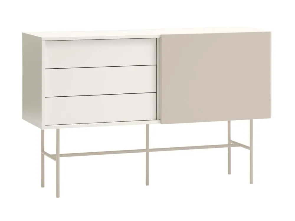 Béžová lakovaná komoda Teulat Nube 140 x 45 cm Sezónní Sleva