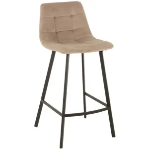 Akční Cena Béžová sametová barová židle J-line Morgy 69 cm