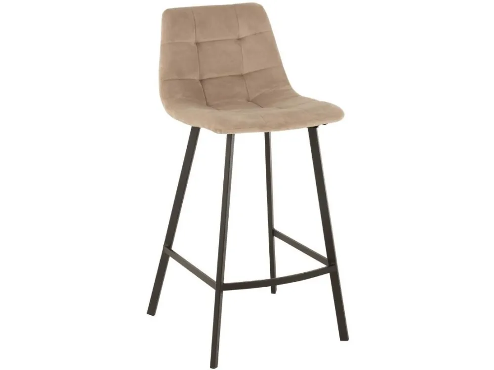 Akční Cena Béžová sametová barová židle J-line Morgy 69 cm