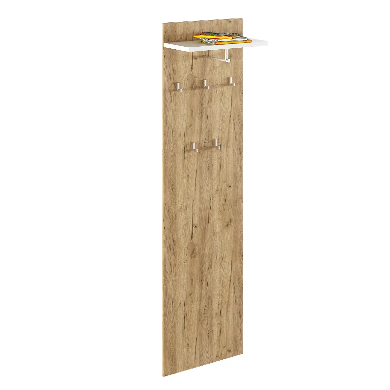 Nová Kolekce Věšákový panel, dub artisan/bílá, RIOMA TYP 19