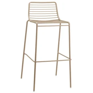 Výprodej Béžovošedá kovová barová židle Summer 75 cm