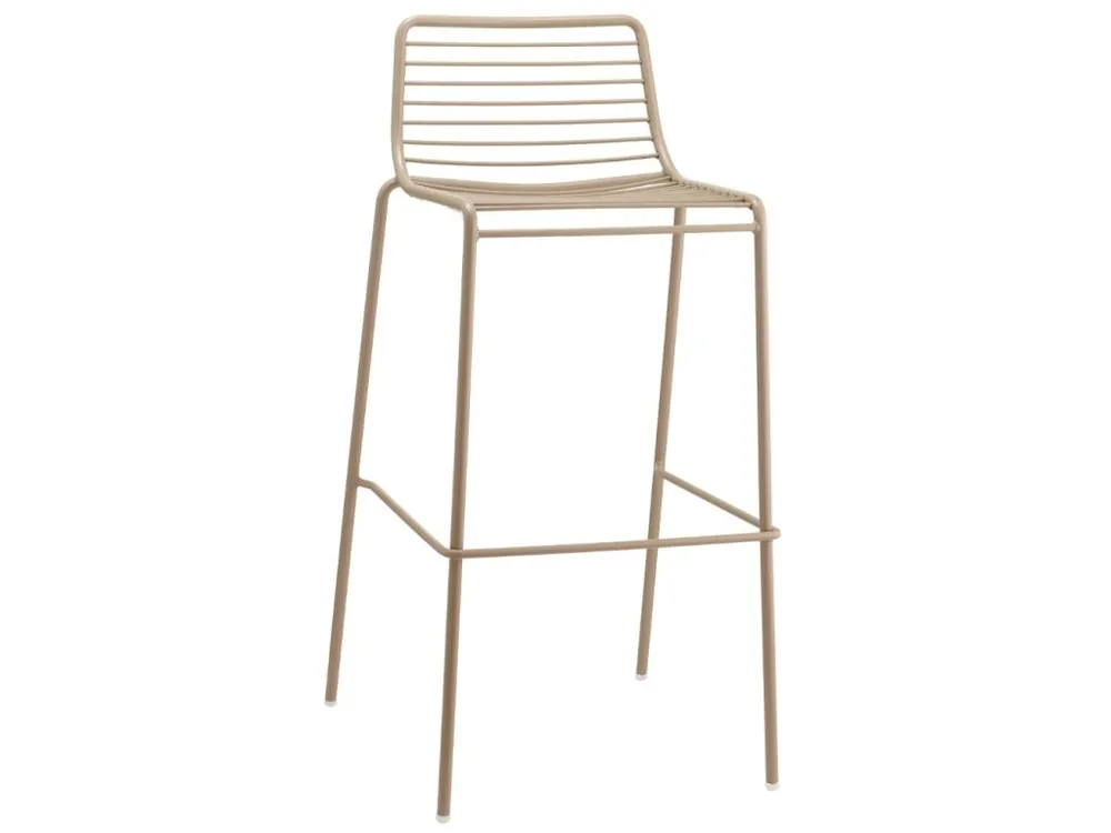 Výprodej Béžovošedá kovová barová židle Summer 75 cm