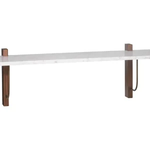 Bílá mramorová nástěnná police AUDO CORBEL 100 x 45 cm Nová Kolekce
