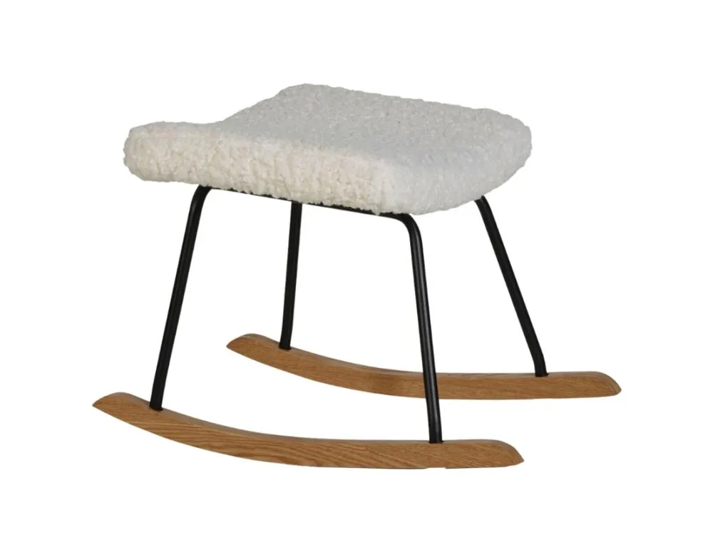 Bílá čalouněná podnožka Quax De Luxe 57 x 42 cm Vysoce Kvalitní