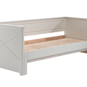 Sezónní Sleva Bílá borovicová rozkládací postel Vipack Pino Scott 90/180 x 200 cm