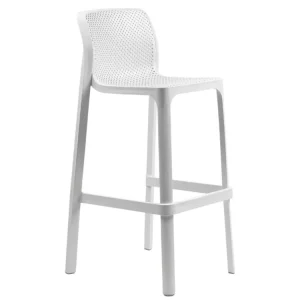 Aktuální Bílá plastová zahradní barová židle Net 76 cm