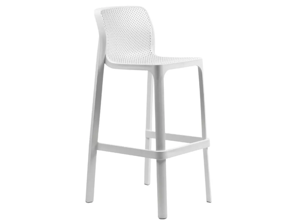 Aktuální Bílá plastová zahradní barová židle Net 76 cm