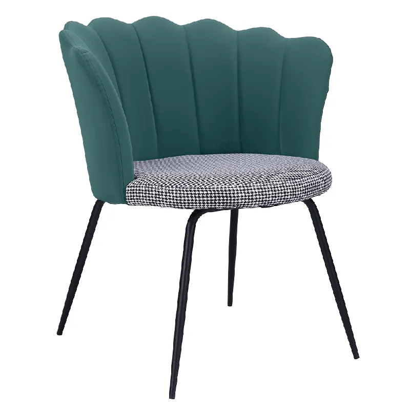Pouze Dnes Designové křeslo, Art-deco, ekokůže/látka, zelená/vzor, NELIN