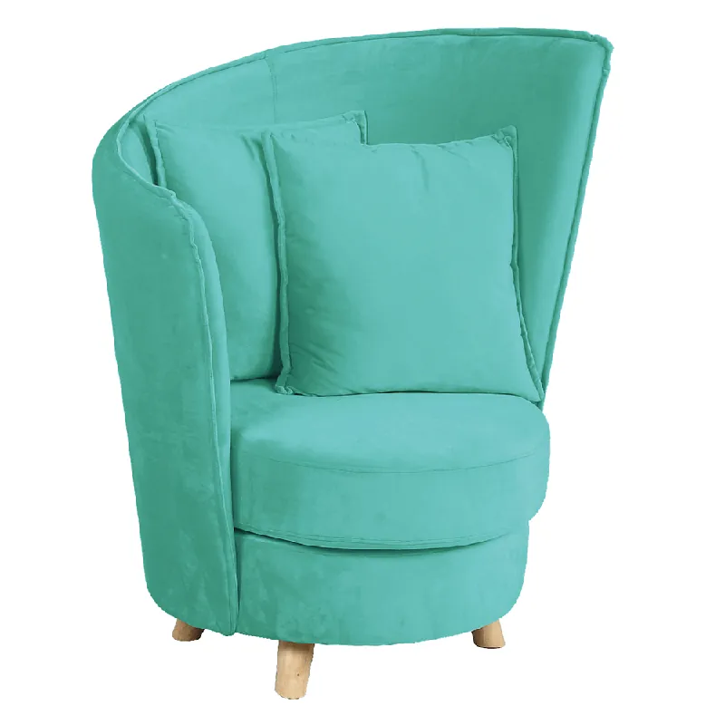 Křeslo ve stylu Art Deco, neo mint Velvet látka/dub, ROUND Značkový