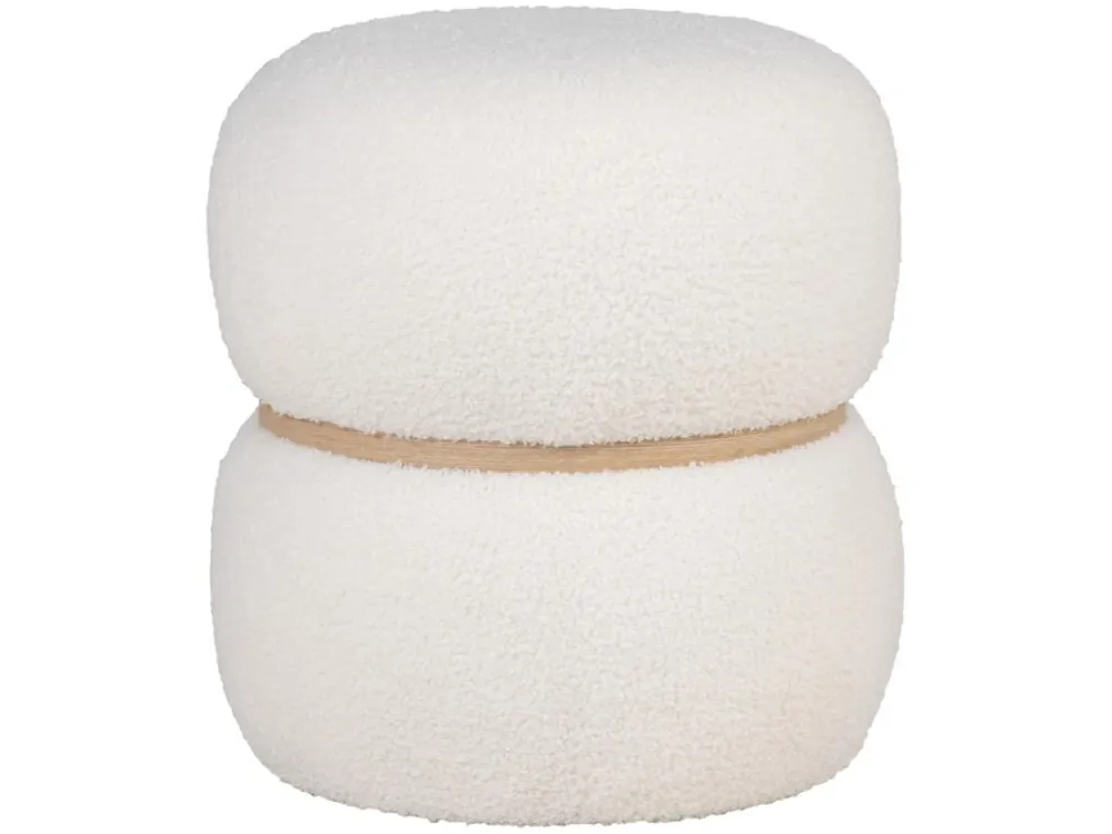 Ověřený Bílý bouclé puf Manoda 41 cm
