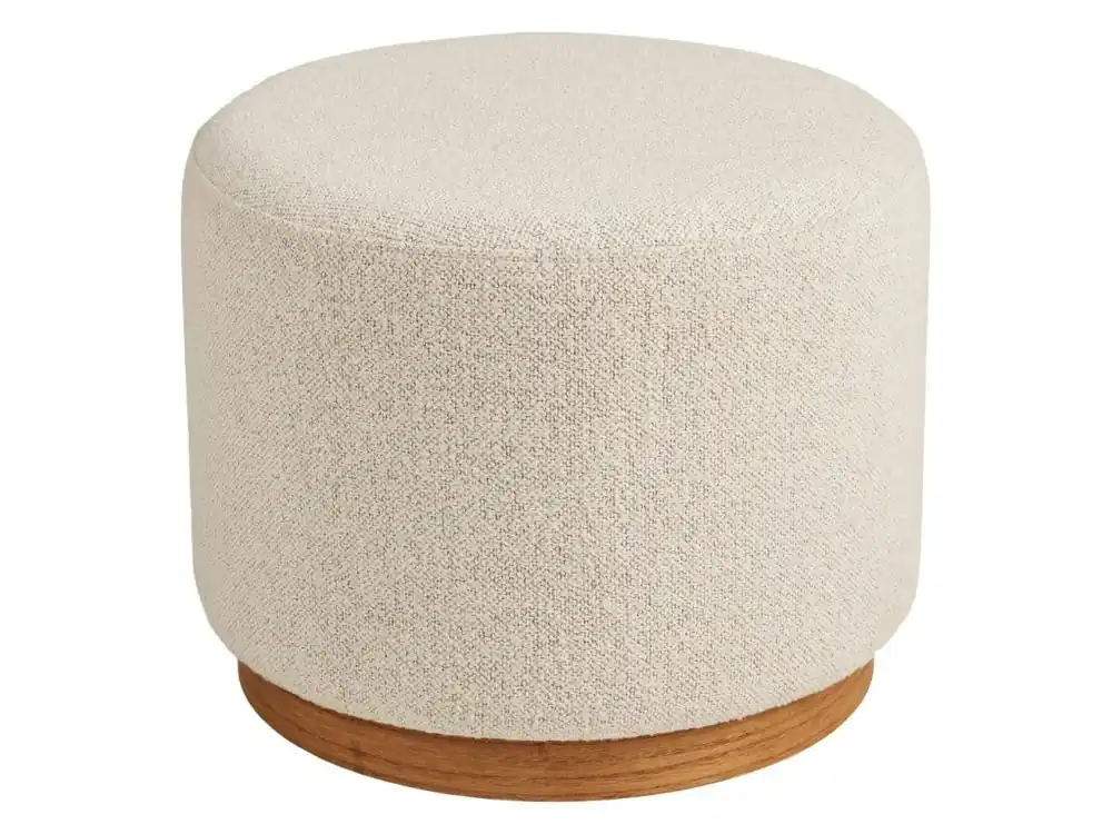 Bílý bouclé taburet Dally 50 cm Super Cena