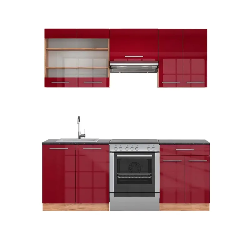 Oblíbený Kuchyňský kout Fame-Line Bordeaux vysoký lesk/zlatý dub 200 cm , PD Antracit Vicco