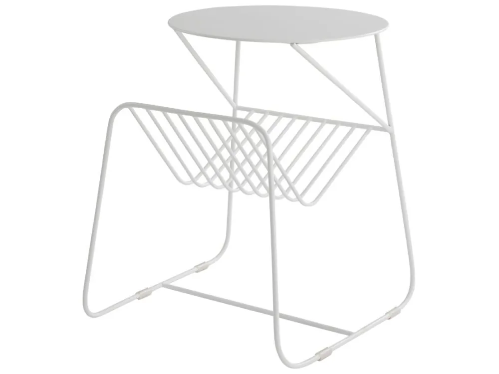 Must-Have Bílý kovový odkládací stolek DALLY 56 x 59 cm