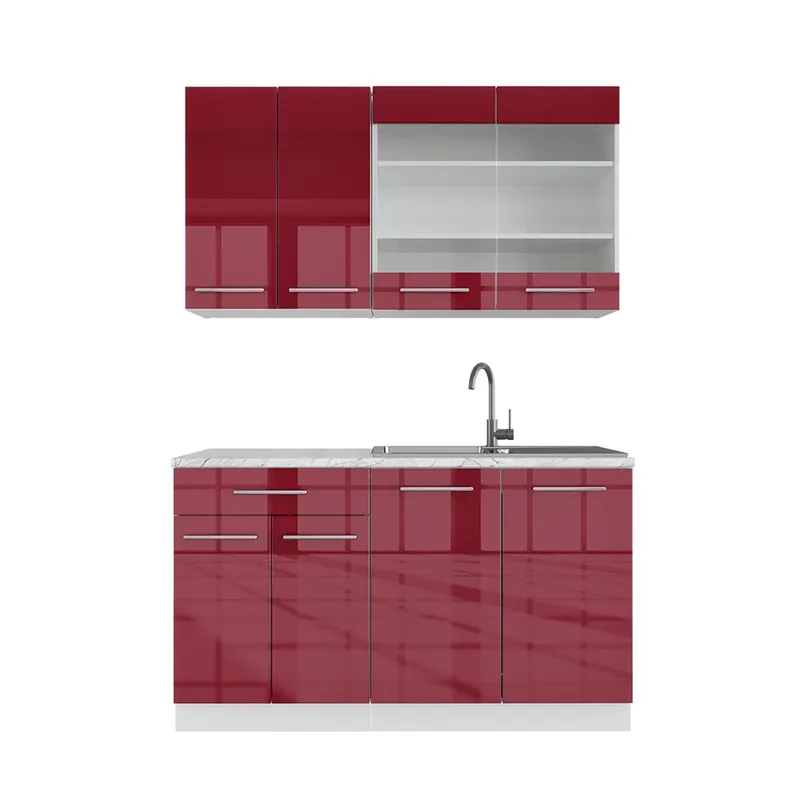 Autentický Jednotková kuchyně Fame-Line Bordeaux vysoký lesk/bílá 140 cm , PD Mramor Vicco