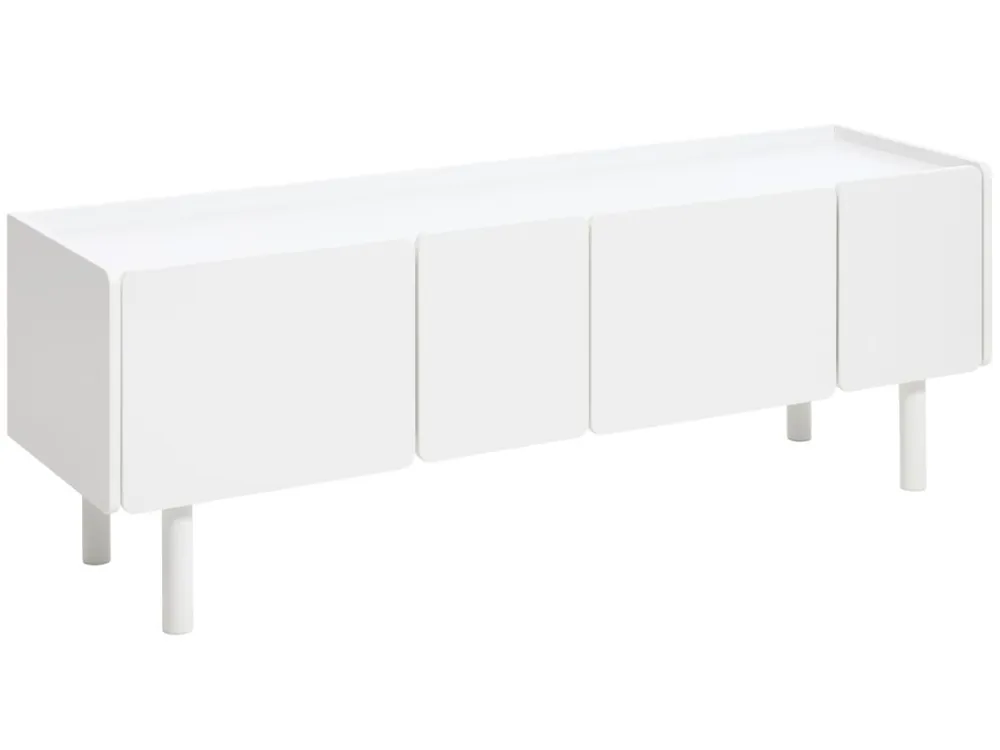 Levný Bílý lakovaný TV stolek Bera 160 cm