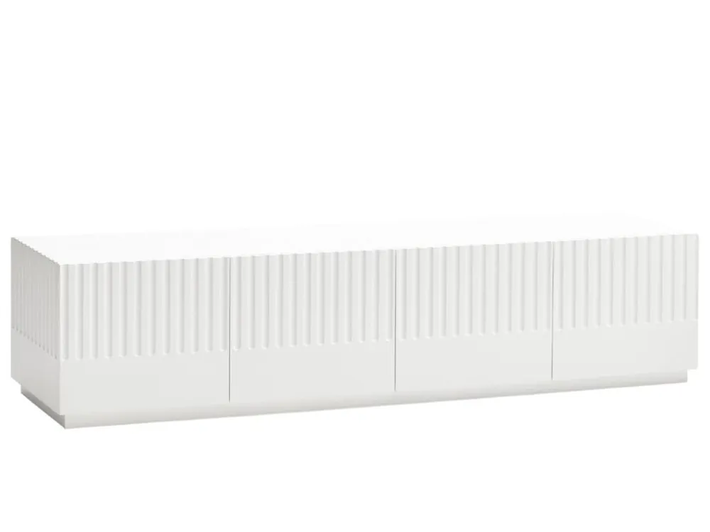 Finální Výprodej Bílý lakovaný TV stolek Teulat Doric 182 x 48 cm
