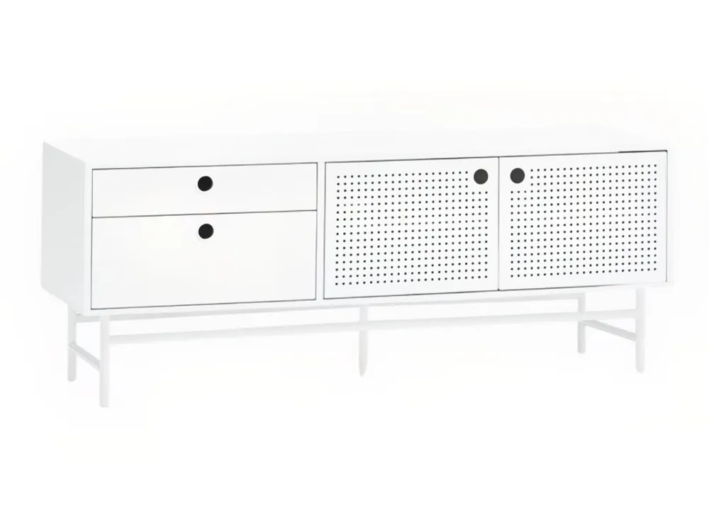 Must-Have Bílý lakovaný TV stolek Teulat Punto 140 x 40 cm