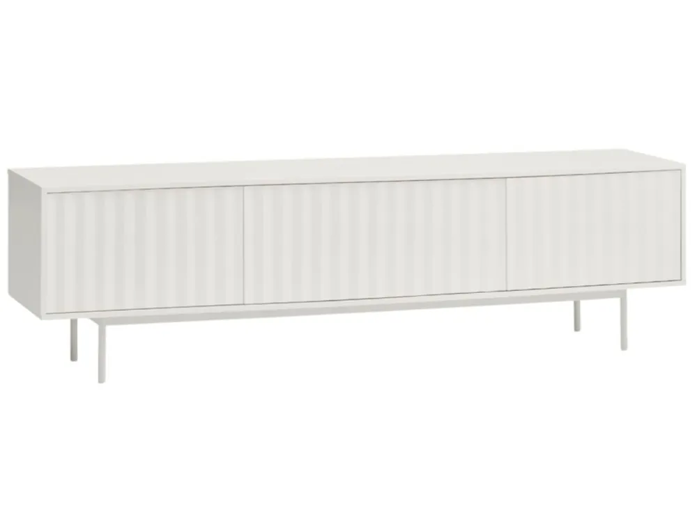 Bílý lakovaný TV stolek Teulat Sierra 180 x 40 cm Super Cena