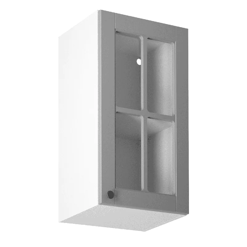 Aktuální Horní skříňka, bílá / šedá matná, univerzální, LAYLA G40S