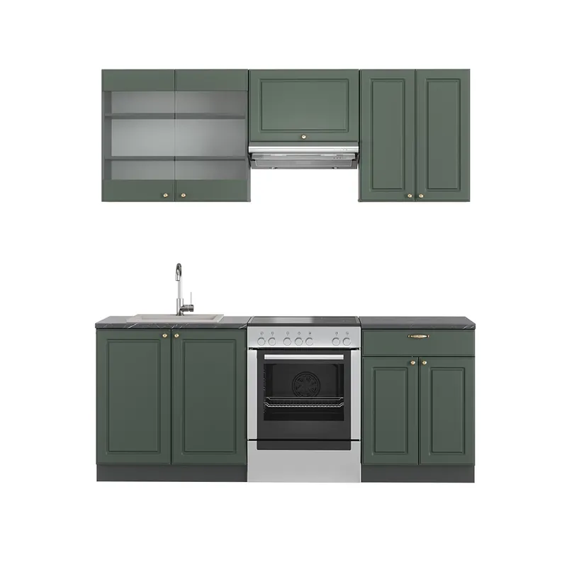 Omezená Nabídka Kuchyňský kout Fame-Line Zeleno-zlatá Country House/Anthracite 200 cm , PD Antracit Vicco